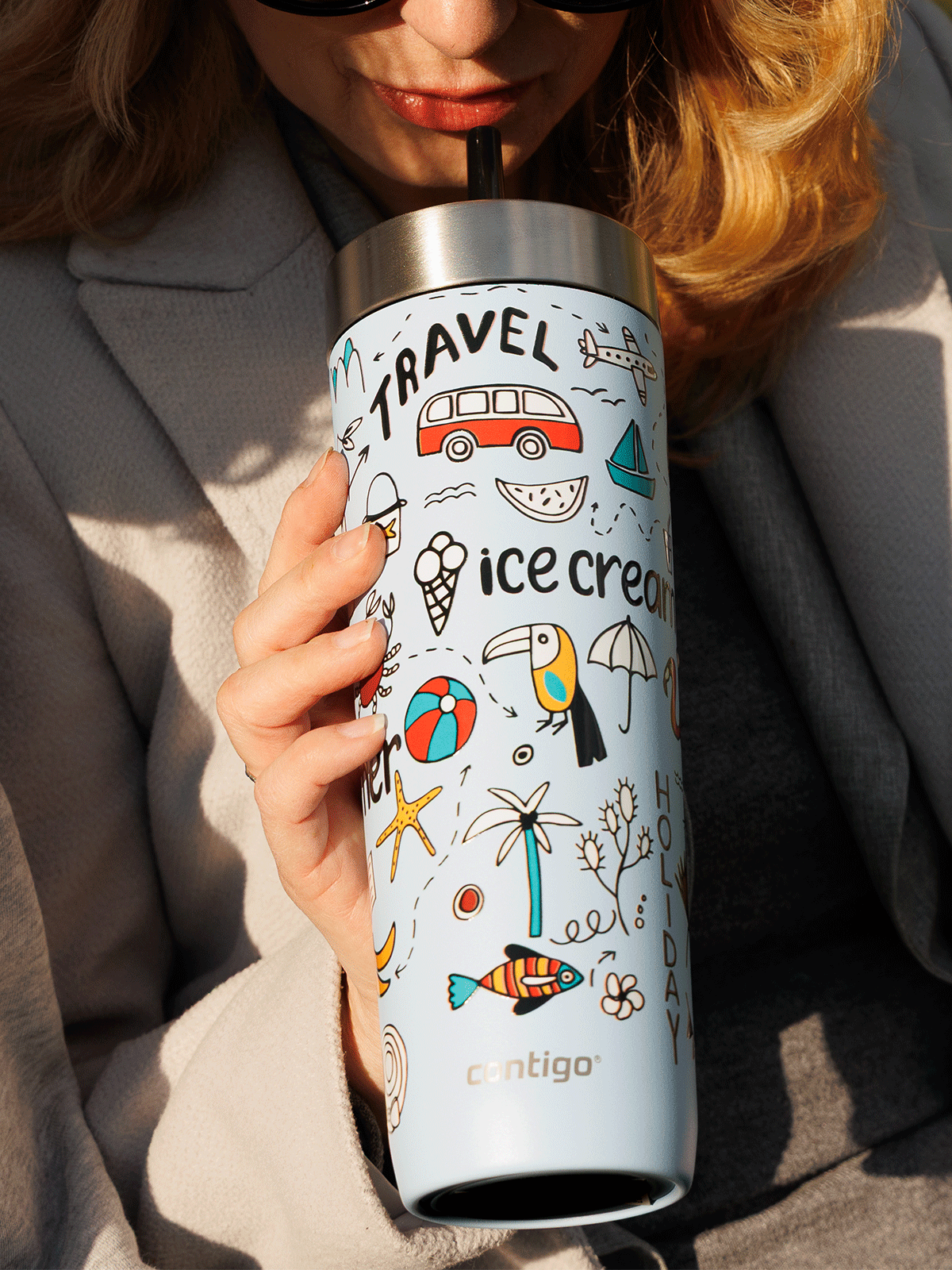 Kubek termiczny ze słomką Luxe Tumbler 720ml z logo firmy
