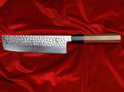 Nóż Nakiri do warzyw Aka Tori ze stali damasceńskiej 7" - Tokyo Hammer