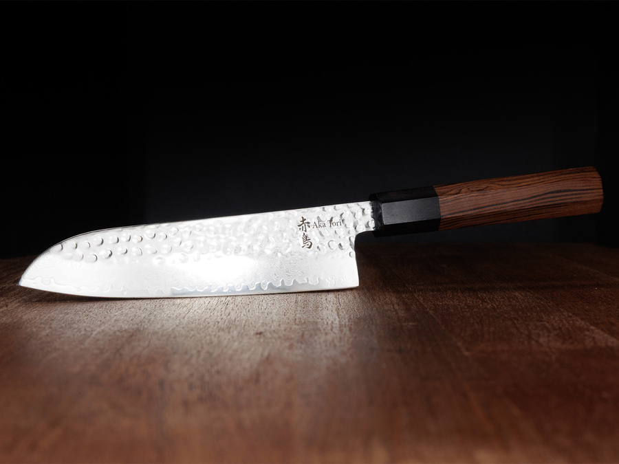 Nóż Santoku Aka Tori ze stali damasceńskiej 7" - Tokyo Hammer