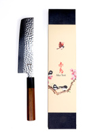Nóż Nakiri do warzyw Aka Tori ze stali damasceńskiej 7" - Tokyo Hammer