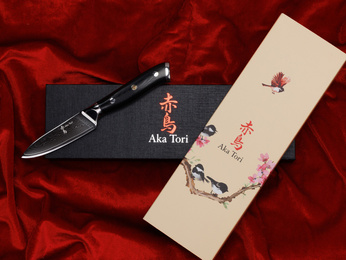 Nóż do obierania Aka Tori ze stali damasceńskiej 3,5" - Osaka Pro