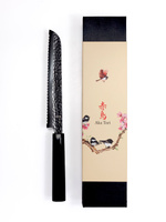 Nóż do chleba Aka Tori ze stali damasceńskiej 8" - Tokyo Black