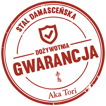 Nóż szefa kuchni z grawerem Aka Tori ze stali damasceńskiej 8" - Tokyo Black