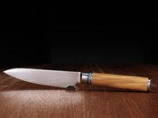 Nóż uniwersalny Aka Tori ze stali damasceńskiej 5" - Kyoto Olive