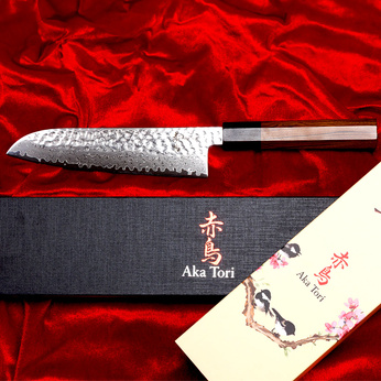 Nóż Santoku Aka Tori ze stali damasceńskiej 7" - Tokyo Hammer